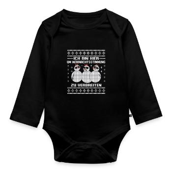 Weihnachtsmann Weihnachtsfest Ugly Christmas - Baby Bio-Langarm-Body - Schwarz - Vorne