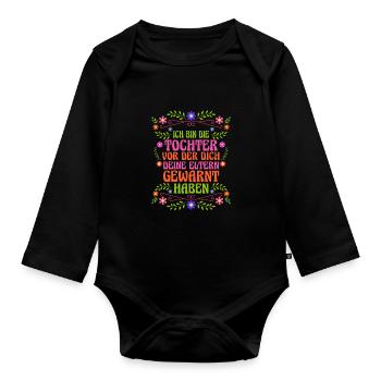 Filles Fille - Body Bébé bio manches longues - noir - Devant