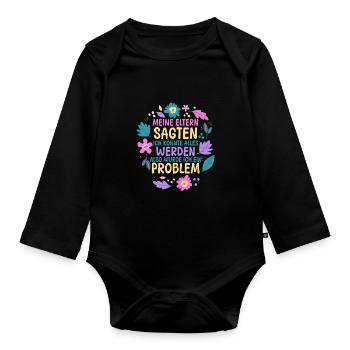 Daughters Daughter - Organic Longsleeve Baby Bodysuit - black - Front