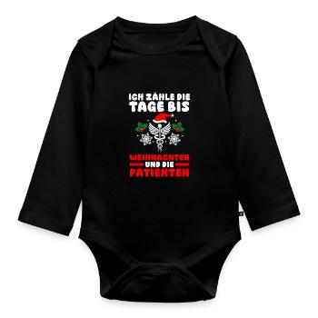 Père Noël Infirmière de Noël - Body Bébé bio manches longues - noir - Devant
