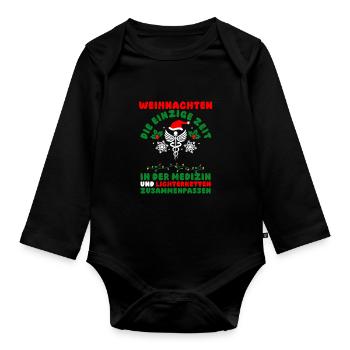 Père Noël Infirmière de Noël - Body Bébé bio manches longues - noir - Devant