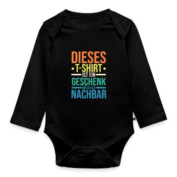 Nachbarschaft Bester Nachbar - Baby Bio-Langarm-Body - Schwarz - Vorne