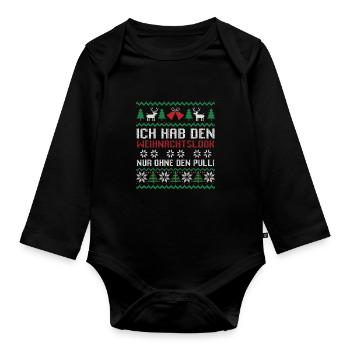 Père Noël Noël laid Noël - Body Bébé bio manches longues - noir - Devant