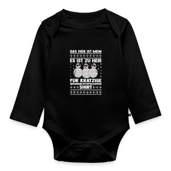 Père Noël Noël laid Noël - Body Bébé bio manches longues - noir - Devant