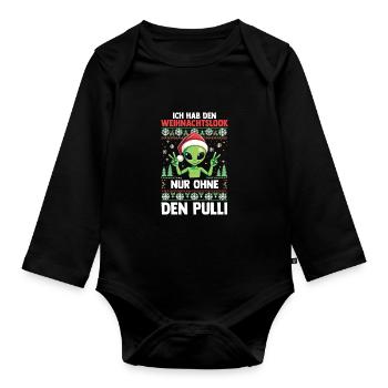 Père Noël Noël laid Noël - Body Bébé bio manches longues - noir - Devant