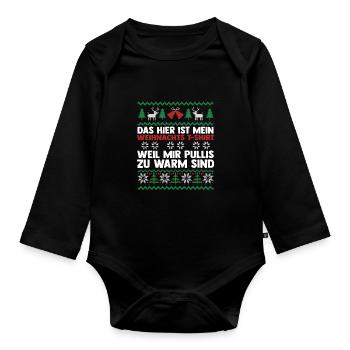 Père Noël Noël laid Noël - Body Bébé bio manches longues - noir - Devant