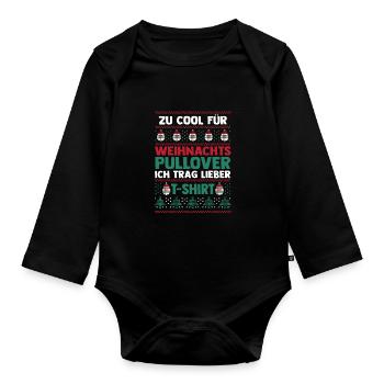 Santa Claus Christmas Ugly Christmas - Organic Longsleeve Baby Bodysuit - black - Front