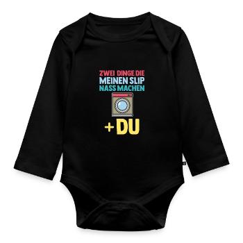 Things that wet my panties - Organic Longsleeve Baby Bodysuit - black - Front