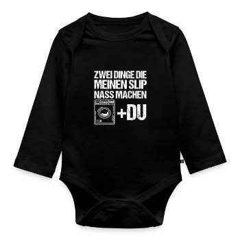 Things that wet my panties - Organic Longsleeve Baby Bodysuit - black - Front