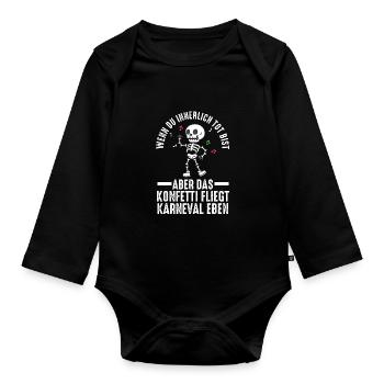 Costume de carnaval Carnaval - Body Bébé bio manches longues - noir - Devant
