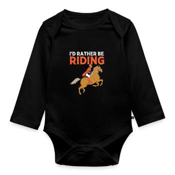 Show Jumping Show Jumping - Organic Longsleeve Baby Bodysuit - black - Front
