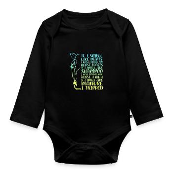 Dressur Dressurpferd Dressurreiter - Baby Bio-Langarm-Body - Schwarz - Vorne