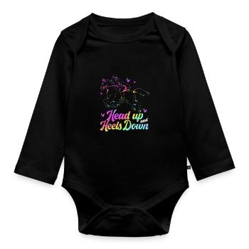 Dressur Dressurpferd Dressurreiter - Baby Bio-Langarm-Body - Schwarz - Vorne