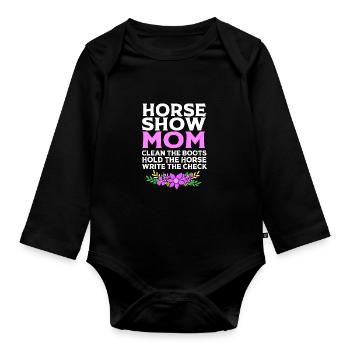 Dressage Dressage Cheval Dressage Cavalier - Body Bébé bio manches longues - noir - Devant