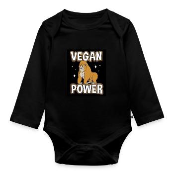 Gorilla - Organic Longsleeve Baby Bodysuit - black - Front