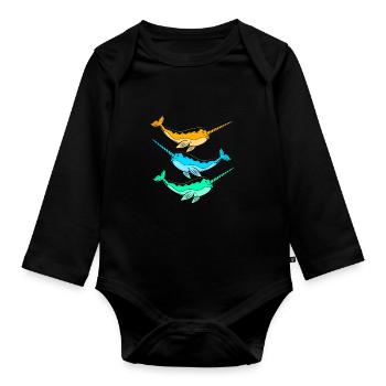 Narval - Body Bébé bio manches longues - noir - Devant