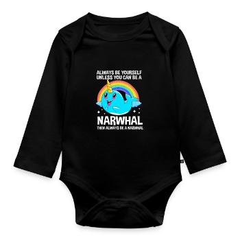 Narval - Body Bébé bio manches longues - noir - Devant