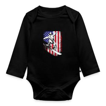 Snowboard Snowboarding Snowboard Holidays Snowboarders - Organic Longsleeve Baby Bodysuit - black - Front