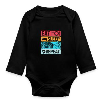 Snowboard Snowboarding Snowboard Holidays Snowboarders - Organic Longsleeve Baby Bodysuit - black - Front