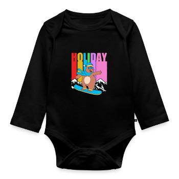 Snowboard Snowboard Vacances snowboard Snowboarders - Body Bébé bio manches longues - noir - Devant