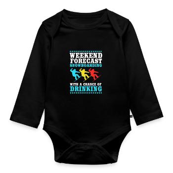 Snowboard Snowboarding Snowboard Holidays Snowboarders - Organic Longsleeve Baby Bodysuit - black - Front