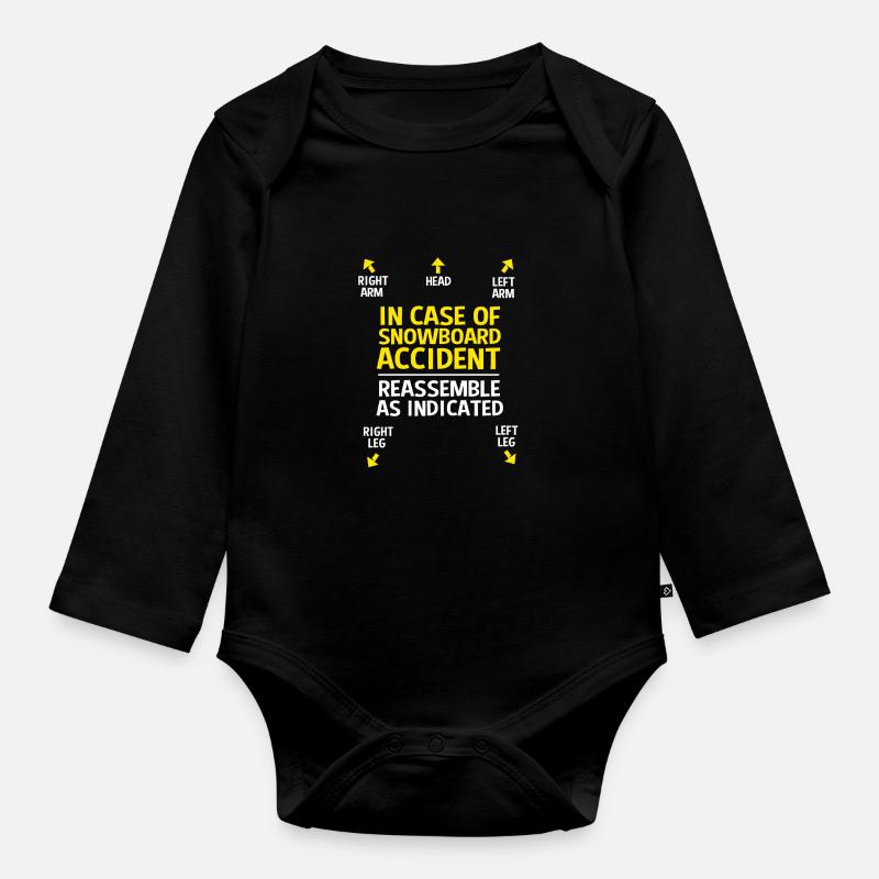 Snowboard Snowboard Vacances snowboard Snowboarders - Body Bébé bio manches longues - noir