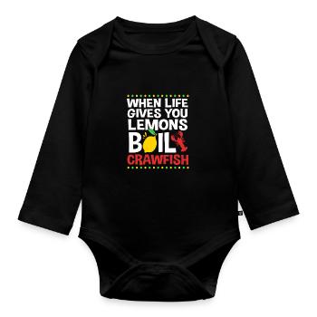 Crab - Organic Longsleeve Baby Bodysuit - black - Front