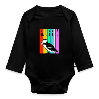 Macareux Papageientaucher - Body Bébé bio manches longues - noir - Devant