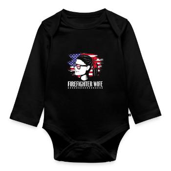 Feuerwehrmann Feuerwehr - Baby Bio-Langarm-Body - Schwarz - Vorne