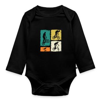 Vélo VTT - Body Bébé bio manches longues - noir - Devant