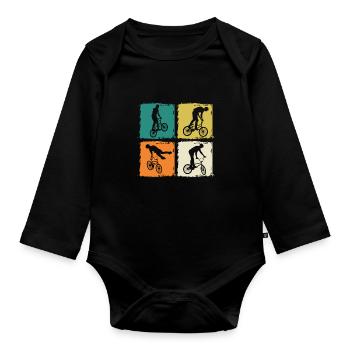 Vélo VTT - Body Bébé bio manches longues - noir - Devant