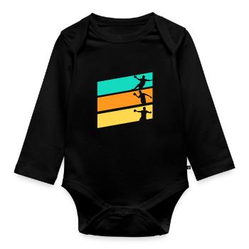 Joueurs de handball Handball - Body Bébé bio manches longues - noir - Devant