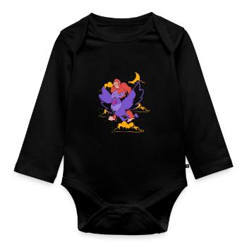 Mothman - Organic Longsleeve Baby Bodysuit - black - Front