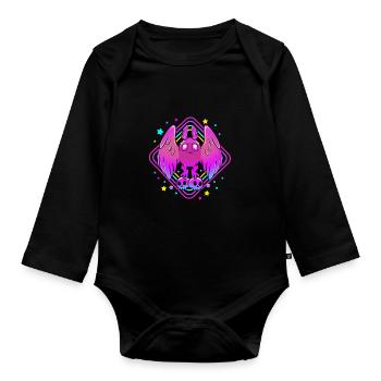 Mothman - Organic Longsleeve Baby Bodysuit - black - Front