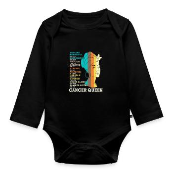 Sternzeichen Krebs - Baby Bio-Langarm-Body - Schwarz - Vorne