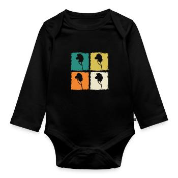 Hobby Horse Hobby Horsing - Organic Longsleeve Baby Bodysuit - black - Front