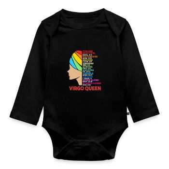 Sternzeichen Jungfrau - Baby Bio-Langarm-Body - Schwarz - Vorne