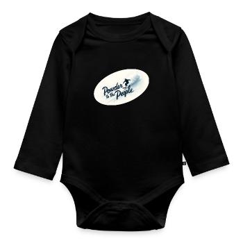 Powder to the People – Snowboard & Powder - Baby Bio-Langarm-Body - Schwarz - Vorne