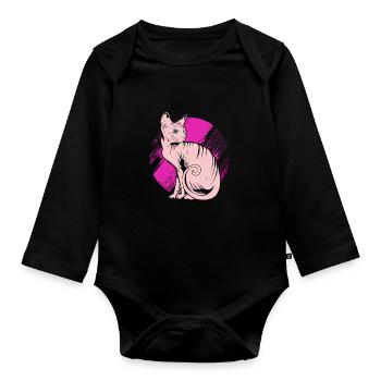 Sphynx - Baby Bio-Langarm-Body - Schwarz - Vorne