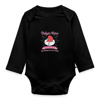 Dialyse Krankenschwester - Baby Bio-Langarm-Body - Schwarz - Vorne