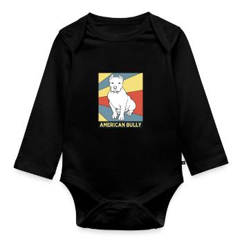 American Bully Pet Dog Dog Cadeau pour chien - Body Bébé bio manches longues - noir - Devant