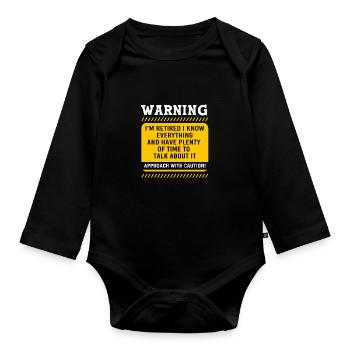 Retirement 2025 Pensioner Pension Pensioner - Organic Longsleeve Baby Bodysuit - black - Front
