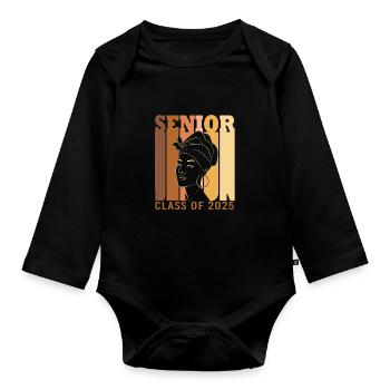 Class of 2025 - Organic Longsleeve Baby Bodysuit - black - Front