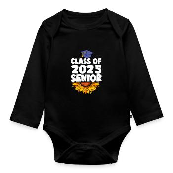 Class of 2025 Abitur Abiturient Abitur 2025 - Organic Longsleeve Baby Bodysuit - black - Front