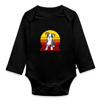 Boston Terrier - Body Bébé bio manches longues - noir - Devant