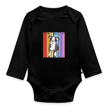 Boston Terrier - Body Bébé bio manches longues - noir - Devant