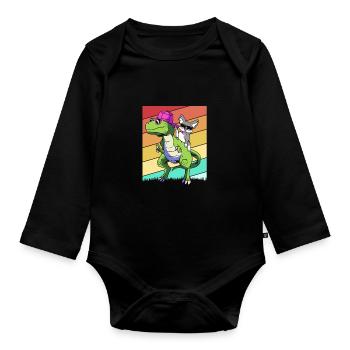 Boston Terrier - Body Bébé bio manches longues - noir - Devant