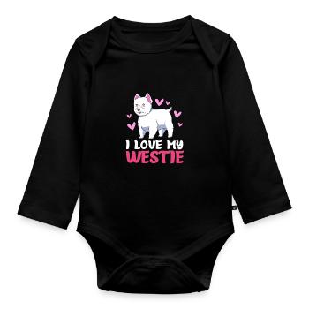 West Highland Terrier - Organic Longsleeve Baby Bodysuit - black - Front