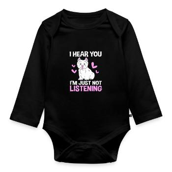 West Highland Terrier - Organic Longsleeve Baby Bodysuit - black - Front