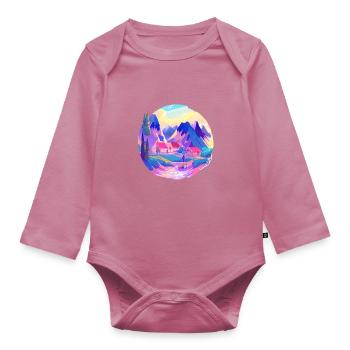paysage cristallinser nature 2 - Body Bébé bio manches longues - mauve - Devant